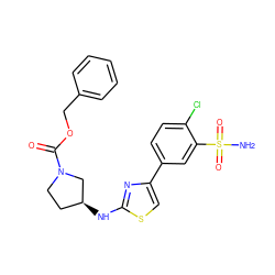 NS(=O)(=O)c1cc(-c2csc(N[C@H]3CCN(C(=O)OCc4ccccc4)C3)n2)ccc1Cl ZINC001772614427