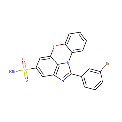NS(=O)(=O)c1cc2nc(-c3cccc(Br)c3)n3c4ccccc4oc(c1)c23 ZINC000095586944