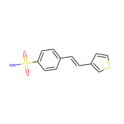 NS(=O)(=O)c1ccc(/C=C/c2ccsc2)cc1 ZINC000064573514