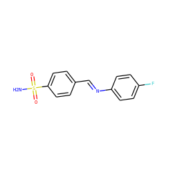 NS(=O)(=O)c1ccc(/C=N/c2ccc(F)cc2)cc1 ZINC000029132167