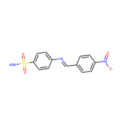 NS(=O)(=O)c1ccc(/N=C/c2ccc([N+](=O)[O-])cc2)cc1 ZINC000000131032