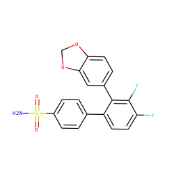 NS(=O)(=O)c1ccc(-c2ccc(F)c(F)c2-c2ccc3c(c2)OCO3)cc1 ZINC000028372904