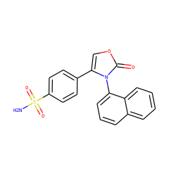 NS(=O)(=O)c1ccc(-c2coc(=O)n2-c2cccc3ccccc23)cc1 ZINC000012352400