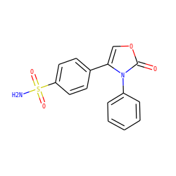 NS(=O)(=O)c1ccc(-c2coc(=O)n2-c2ccccc2)cc1 ZINC000000023664