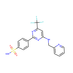 NS(=O)(=O)c1ccc(-c2nc(NCc3ccccn3)cc(C(F)(F)F)n2)cc1 ZINC000029132473