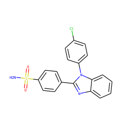 NS(=O)(=O)c1ccc(-c2nc3ccccc3n2-c2ccc(Cl)cc2)cc1 ZINC000028524915