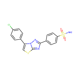 NS(=O)(=O)c1ccc(-c2nc3scc(-c4ccc(Cl)cc4)n3n2)cc1 ZINC001772581402