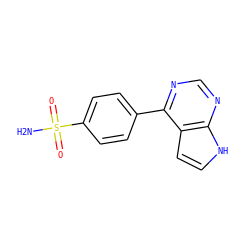 NS(=O)(=O)c1ccc(-c2ncnc3[nH]ccc23)cc1 ZINC001240153120