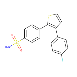NS(=O)(=O)c1ccc(-c2sccc2-c2ccc(F)cc2)cc1 ZINC000026257350