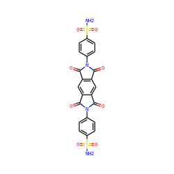 NS(=O)(=O)c1ccc(-n2c(=O)c3cc4c(=O)n(-c5ccc(S(N)(=O)=O)cc5)c(=O)c4cc3c2=O)cc1 ZINC001772623550