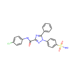 NS(=O)(=O)c1ccc(-n2nc(C(=O)Nc3ccc(Cl)cc3)nc2-c2ccccc2)cc1 ZINC000169353214