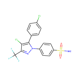 NS(=O)(=O)c1ccc(-n2nc(C(F)(F)F)c(Cl)c2-c2ccc(Cl)cc2)cc1 ZINC000013761849