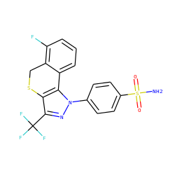 NS(=O)(=O)c1ccc(-n2nc(C(F)(F)F)c3c2-c2cccc(F)c2CS3)cc1 ZINC000028521659