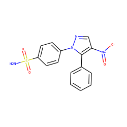 NS(=O)(=O)c1ccc(-n2ncc([N+](=O)[O-])c2-c2ccccc2)cc1 ZINC000003814717