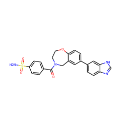 NS(=O)(=O)c1ccc(C(=O)N2CCOc3ccc(-c4ccc5nc[nH]c5c4)cc3C2)cc1 ZINC000095591867