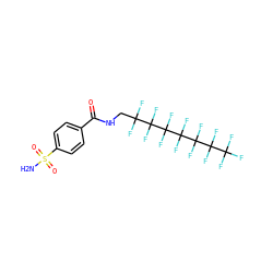 NS(=O)(=O)c1ccc(C(=O)NCC(F)(F)C(F)(F)C(F)(F)C(F)(F)C(F)(F)C(F)(F)C(F)(F)F)cc1 ZINC000034717997