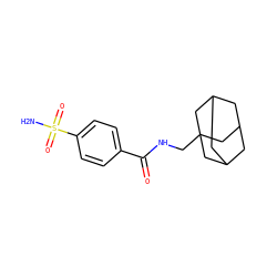 NS(=O)(=O)c1ccc(C(=O)NCC23CC4CC(CC(C4)C2)C3)cc1 ZINC000013601495