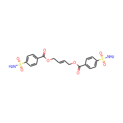 NS(=O)(=O)c1ccc(C(=O)OC/C=C/COC(=O)c2ccc(S(N)(=O)=O)cc2)cc1 ZINC000028564364