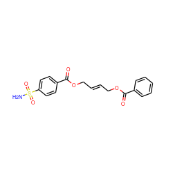 NS(=O)(=O)c1ccc(C(=O)OC/C=C/COC(=O)c2ccccc2)cc1 ZINC000028564350
