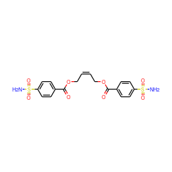 NS(=O)(=O)c1ccc(C(=O)OC/C=C\COC(=O)c2ccc(S(N)(=O)=O)cc2)cc1 ZINC000028564372