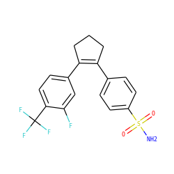 NS(=O)(=O)c1ccc(C2=C(c3ccc(C(F)(F)F)c(F)c3)CCC2)cc1 ZINC000003814658