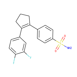 NS(=O)(=O)c1ccc(C2=C(c3ccc(F)c(F)c3)CCC2)cc1 ZINC000003814652