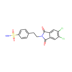 NS(=O)(=O)c1ccc(CCN2C(=O)c3cc(Cl)c(Cl)cc3C2=O)cc1 ZINC000798283925