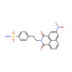 NS(=O)(=O)c1ccc(CCN2C(=O)c3cccc4cc([N+](=O)[O-])cc(c34)C2=O)cc1 ZINC001772586120