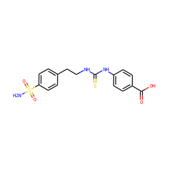 NS(=O)(=O)c1ccc(CCNC(=S)Nc2ccc(C(=O)O)cc2)cc1 ZINC000040393102
