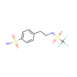 NS(=O)(=O)c1ccc(CCNS(=O)(=O)C(F)(F)F)cc1 ZINC000005569652