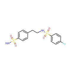 NS(=O)(=O)c1ccc(CCNS(=O)(=O)c2ccc(F)cc2)cc1 ZINC000005715155
