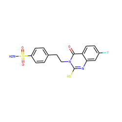 NS(=O)(=O)c1ccc(CCn2c(S)nc3cc(F)ccc3c2=O)cc1 ZINC000653819690
