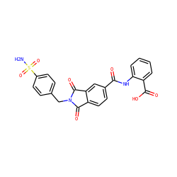 NS(=O)(=O)c1ccc(CN2C(=O)c3ccc(C(=O)Nc4ccccc4C(=O)O)cc3C2=O)cc1 ZINC000653788014