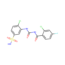 NS(=O)(=O)c1ccc(Cl)c(NC(=O)NC(=O)c2ccc(F)cc2Cl)c1 ZINC000013673960