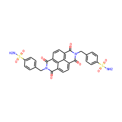 NS(=O)(=O)c1ccc(Cn2c(=O)c3ccc4c(=O)n(Cc5ccc(S(N)(=O)=O)cc5)c(=O)c5ccc(c2=O)c3c45)cc1 ZINC001772584701