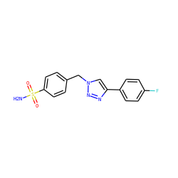 NS(=O)(=O)c1ccc(Cn2cc(-c3ccc(F)cc3)nn2)cc1 ZINC000096908718