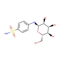 NS(=O)(=O)c1ccc(N[C@@H]2O[C@@H](CO)[C@H](O)[C@H](O)[C@@H]2O)cc1 ZINC000095613175