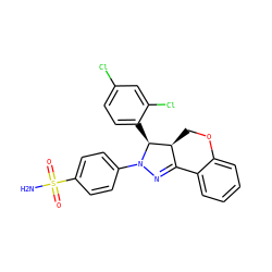 NS(=O)(=O)c1ccc(N2N=C3c4ccccc4OC[C@@H]3[C@@H]2c2ccc(Cl)cc2Cl)cc1 ZINC000299870592