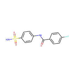 NS(=O)(=O)c1ccc(NC(=O)c2ccc(F)cc2)cc1 ZINC000000051779