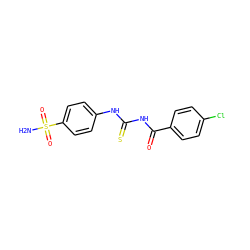 NS(=O)(=O)c1ccc(NC(=S)NC(=O)c2ccc(Cl)cc2)cc1 ZINC000005799376