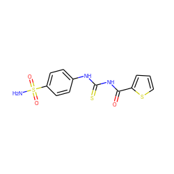 NS(=O)(=O)c1ccc(NC(=S)NC(=O)c2cccs2)cc1 ZINC000002194426