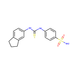 NS(=O)(=O)c1ccc(NC(=S)Nc2ccc3c(c2)CCC3)cc1 ZINC000000610220