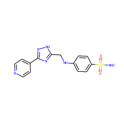 NS(=O)(=O)c1ccc(NCc2nc(-c3ccncc3)n[nH]2)cc1 ZINC001772598867