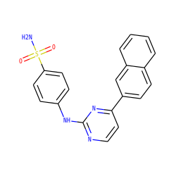 NS(=O)(=O)c1ccc(Nc2nccc(-c3ccc4ccccc4c3)n2)cc1 ZINC000045260456