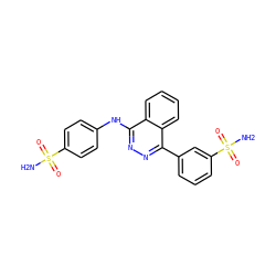 NS(=O)(=O)c1ccc(Nc2nnc(-c3cccc(S(N)(=O)=O)c3)c3ccccc23)cc1 ZINC000095586094