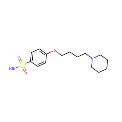 NS(=O)(=O)c1ccc(OCCCCN2CCCCC2)cc1 ZINC000084619981