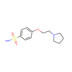 NS(=O)(=O)c1ccc(OCCN2CCCC2)cc1 ZINC000027271130