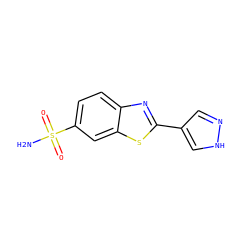 NS(=O)(=O)c1ccc2nc(-c3cn[nH]c3)sc2c1 ZINC000114400992