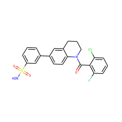 NS(=O)(=O)c1cccc(-c2ccc3c(c2)CCCN3C(=O)c2c(F)cccc2Cl)c1 ZINC000653917189