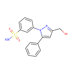 NS(=O)(=O)c1cccc(-n2nc(CO)cc2-c2ccccc2)c1 ZINC000095586176